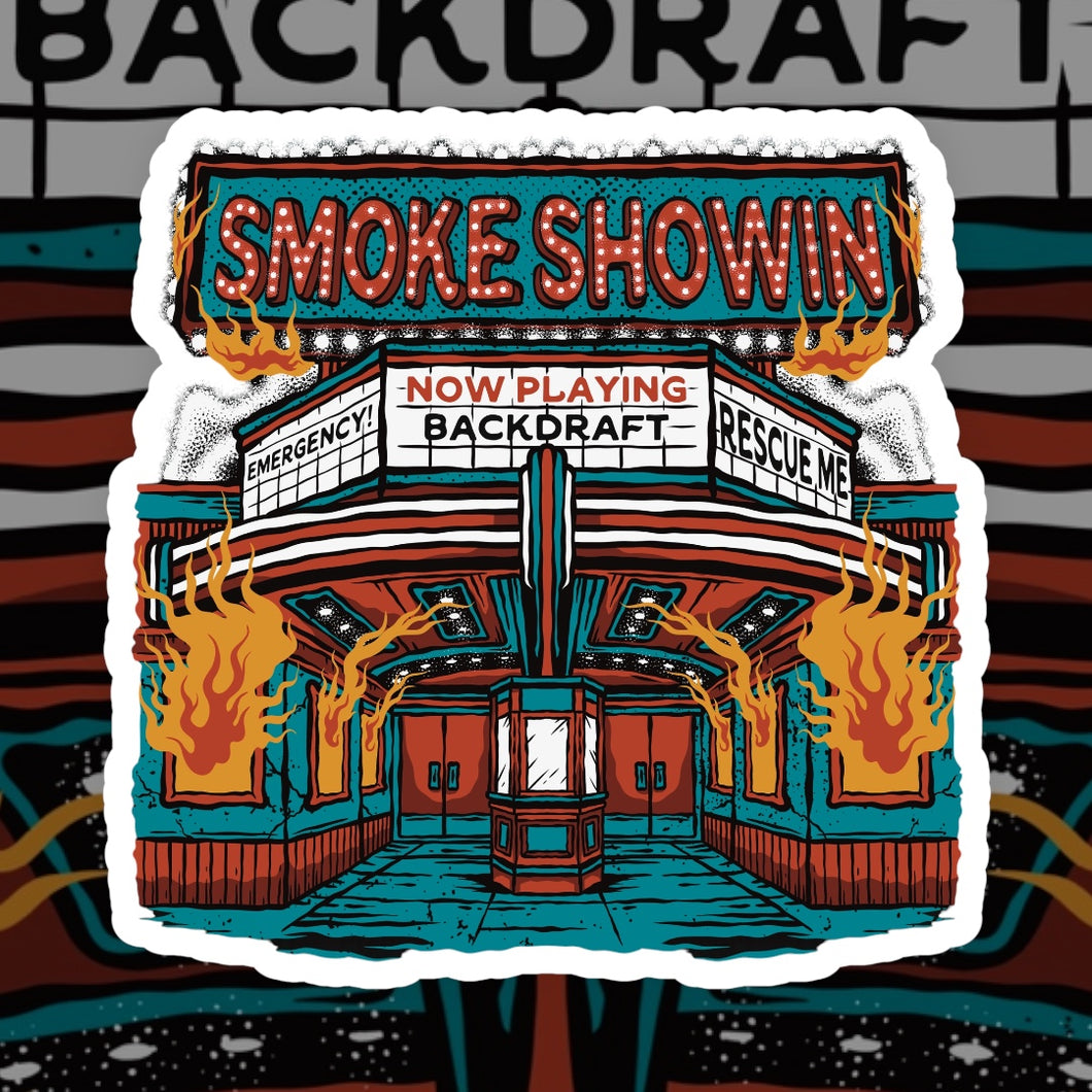 NOW PLAYING STICKER – Smoke Showin Apparel