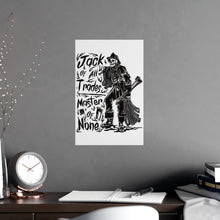 Load image into Gallery viewer, Jack of All Trades Master of None Poster — Vintage Skeleton Tradesman Matte Art
